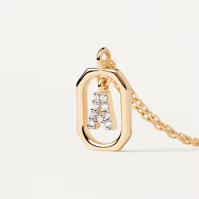 Elegant Gold & Diamond Initial Pendant Necklace