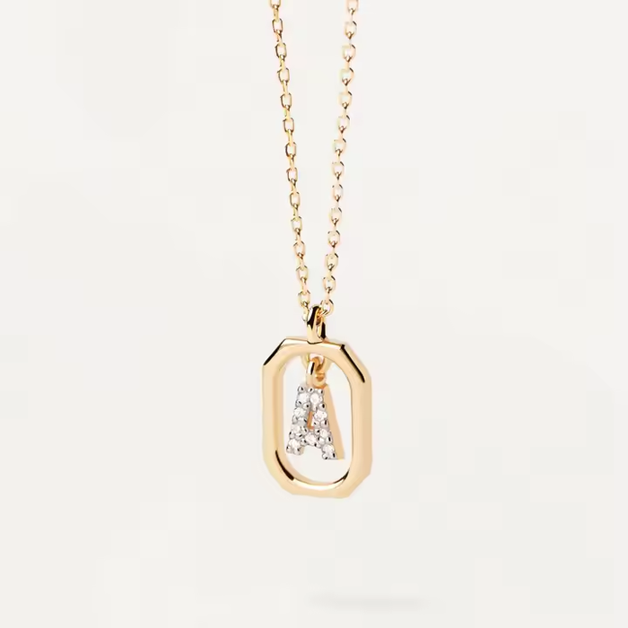 Elegant Gold & Diamond Initial Pendant Necklace