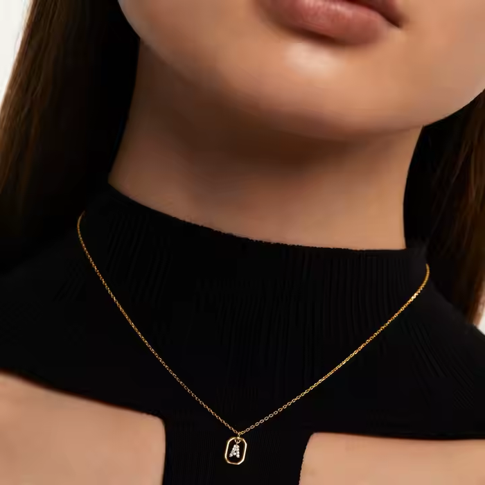 Elegant Gold & Diamond Initial Pendant Necklace