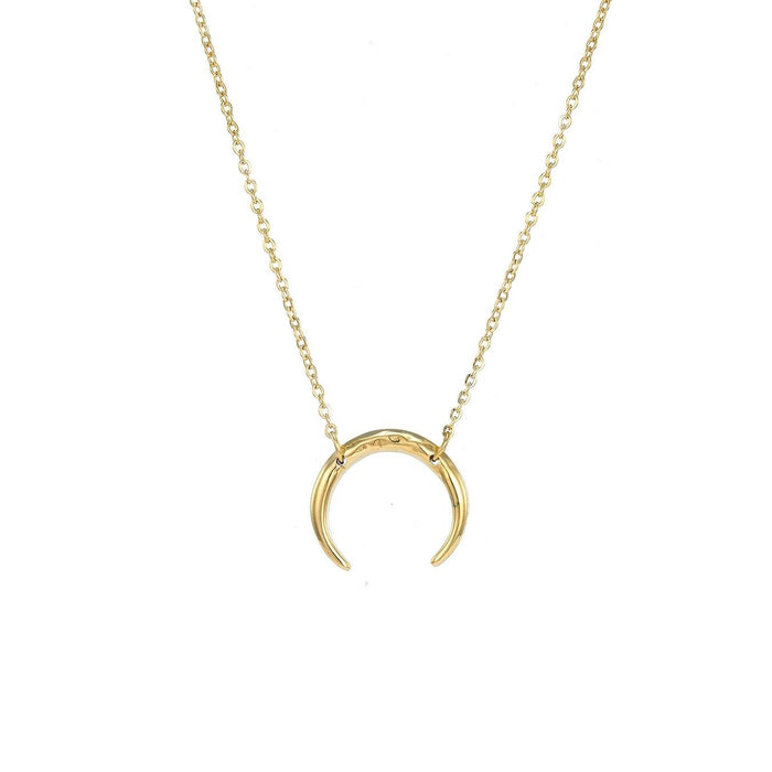 Dainty Gold Crescent Moon Necklace – Minimalist Boho Charm