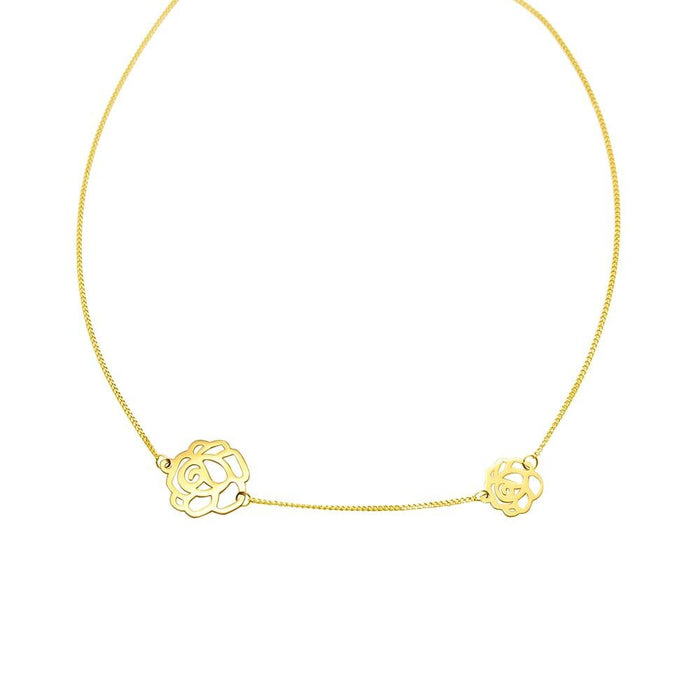 Gold Rose Choker – Delicate Floral Pendant Necklace